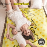 Coperta personalizzata a coda lunga di leopardo Marsupilami con nome, regalo di Natale e compleanno per figlio, figlia e bambino.