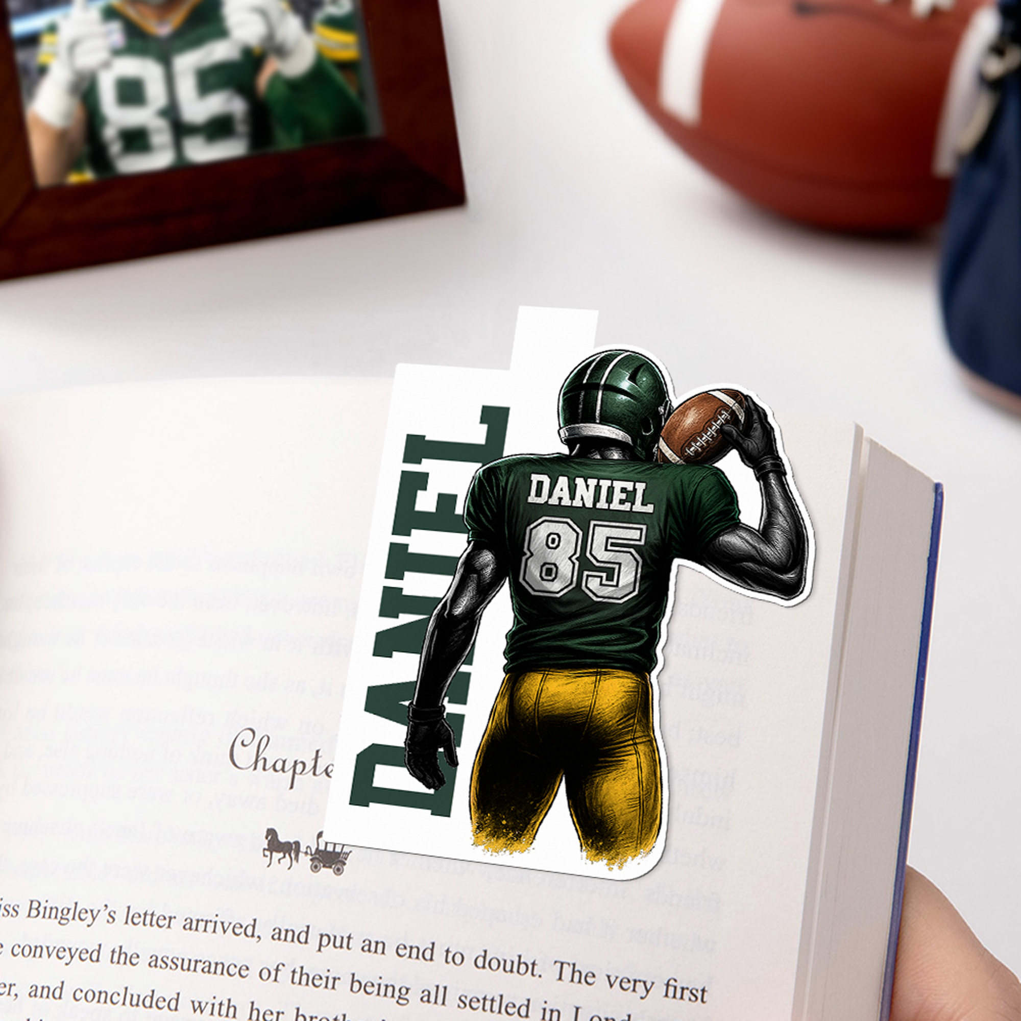 Marque-page magnétique personnalisé avec nom et numéro Cadeau d'équipe pour le jour de la compétition pour un joueur de football Membre de l'équipe