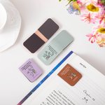 Personalized Multicolor 6-7 Cartoon Reading Character Fun Reading Magnetic PU Leather Bookmark Clip with Name Birthday Gift for Book Lovers Gen Z