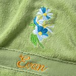 Personalized Embroidered Birth Flower Soft 100% Cotton Face Towel Bath Towel with Name Birthday Housewarming Gift for Family Friends