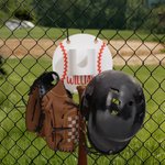 Personalized 3D Printed Baseball Softball Dugout Organizer Gear Hanging Holder with Name and Number Sport Accessories Team Gift for Ball Player Lover