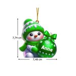 Ornamento di Natale personalizzato con nome a forma di pupazzo di neve multicolore regalo perfetto per Natale per amici o famiglia