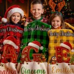 Coperta personalizzata con iniziale e nome design a quadri regalo di Natale per bambini e amici o per famiglia