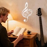 Personalised Music Note Metal Wall Art with Text Home Decor Birthday Game Day Gift for Musician Music Teacher