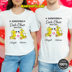 Personalisierte Yellow-Spotted Leopard Marsupilami Multicolor T-shirt Sweatshirt mit Namen Valentinstag Geschenk für Paar | Callie × Marsupilami®