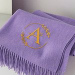 Personalizada Monograma Inicial Multicolor Super suave bufanda caliente con bordado cumpleaños regalo de invierno para la familia y amigo