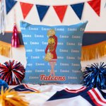 Personalized Cartoon Cheerleading Girl's Back Soft Throw Pillow Cover with Name and Team Name Home Decor Senior Night Team Gift for Cheerleaders