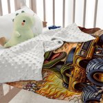 Personalizzato Mostro Ghepardo Leone Dinosauro Camion Coperta morbida con nome Regalo di compleanno per ragazzi bambini bambini amanti dei camion