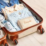 Personalized Initial PU Leather Cosmetic Bag with Name Daily Travel Birthday Anniversary Gift for Women