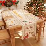 Runner da tavolo e tovagliette in stile natalizio personalizzati con nome di famiglia regalo di Natale per amici o familiari