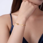 Gepersonaliseerde initiaal Micro-gekerfde Projectie Foto Armband met 100 talen Ik hou van je sieraad Verjaardagscadeau voor vrouwen