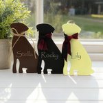 Personalized Lab Silhouette Wooden Figurine Plaque Ornament with Name Collectible Statue Desk Decor Birthday Gift for Dog Lovers Owners