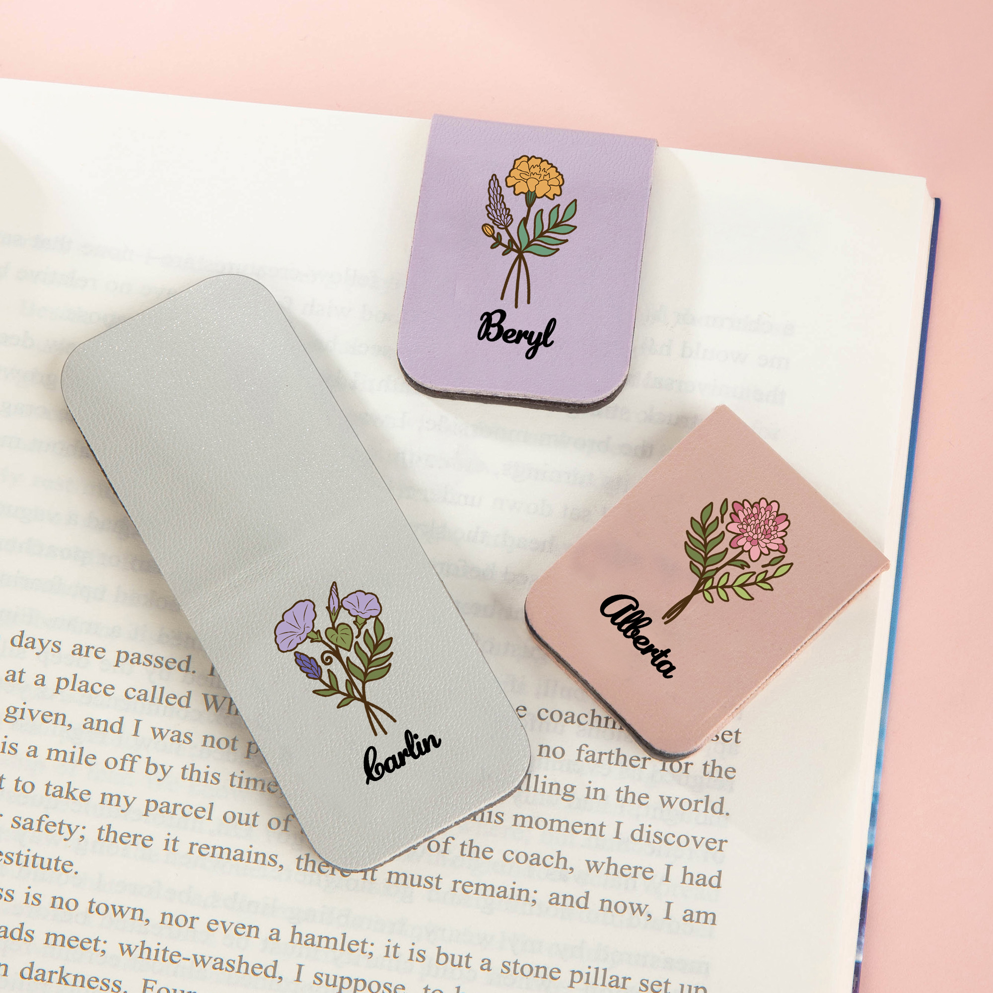 Marque-page en cuir PU avec nom Cadeau d'anniversaire pour les amoureux des livres et les amis