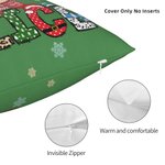 Personalized Santa-Hatted Cartoon Kid Throw Pillow Cover with Name Home Decor Christmas Gift for Family Friends