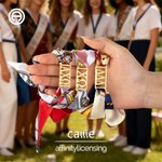 Personalized Sorority Name Tie Scarf with Acrylic Gold Greek Flip Button Bid Day Sorority Initiation Gift for Friends | Callie × Affinity Licensing