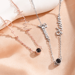 Gepersonaliseerde foto projectie ketting met dubbele naam sierlijke sieraden verjaardag verjaardagscadeau voor vrouwen vriendin moeder