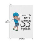 Personalisierte Ich benutze dieses Handtuch zu reinigen meine Bälle Waffel Golf Handtuch mit Cartoon Sport Mann Haken Super saugfähige Golf Zubehör Geschenk für Golfliebhaber Mann