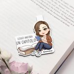 Segnalibro magnetico personalizzato con nome e personaggio in stile cartone animato regalo di compleanno per amanti del libro