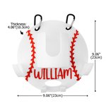 Personalized 3D Printed Baseball Softball Dugout Organizer Gear Hanging Holder with Name and Number Sport Accessories Team Gift for Ball Player Lover