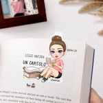 Segnalibro magnetico personalizzato con nome e personaggio in stile cartone animato regalo di compleanno per amanti del libro