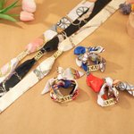 Personalized Sorority Name Tie Scarf with Acrylic Gold Greek Flip Button Bid Day Sorority Initiation Gift for Friends | Callie × Affinity Licensing