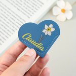 Segnalibro personalizzato in pelle PU con fiori di nascita e nome regalo ideale per compleanni e anniversari per donne e uomini amanti dei libri