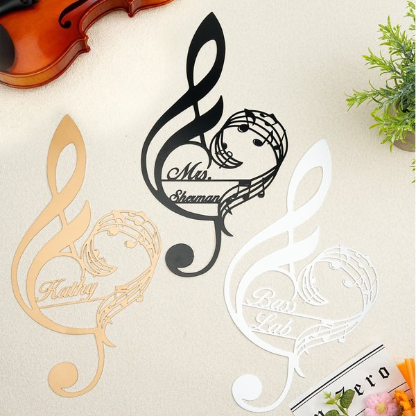 Personalised Music Note Metal Wall Art with Text Home Decor Birthday Game Day Gift for Musician Music Teacher