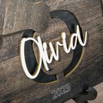 Personalized Hollow Initial Western Cow Tag Wooden Desktop Ornament with Name and Holder Home Farmhouse Decor Birthday Gift for Framers Cow Lovers