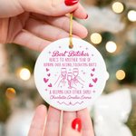 Personalized Best Friends Cheers Ceramic Ornament with Names Birthday Bridesmaid Anniversary Christmas Gift for Besties Sisters