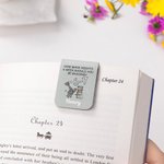 Personalized Multicolor 6-7 Cartoon Reading Character Fun Reading Magnetic PU Leather Bookmark Clip with Name Birthday Gift for Book Lovers Gen Z