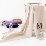 Personalizada Monograma Inicial Multicolor Super suave bufanda caliente con bordado cumpleaños regalo de invierno para la familia y amigo