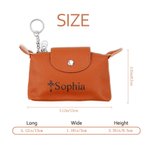 Personalized Cross Portable PU Leather Coin Wallet Cash Pouch with Text and Key Ring Bridal Shower Baptism Birthday Gift for Christians