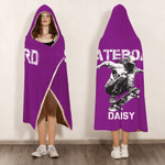 Personalized Skateboard Action Silhouette Soft Hooded Blanket with Name Travel Daily Use Birthday Gift for Skateboarding Lovers Friends