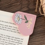 Segnalibro personalizzato in pelle PU con fiori di nascita e nome regalo ideale per compleanni e anniversari per donne e uomini amanti dei libri