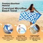 Personalized Balls Pattern Checkerboard Quick Dry Beach Towel with Name Travel Essential Birthday Gift for Famliy Friend Balls Sport Lover