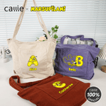 Personalized Yellow-Spotted Leopard Marsupilami Leisure Corduroy Tote Bag with Name Birthday Gift for Friends Kids | Callie × Marsupilami®