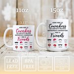 Personalized Work Made Us Coworkers Beard Lip Design Ceramic Coffee Mug with 2-8 Names Daily Use Friendship Gift for Colleagues