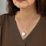 Collana personalizzata in argento con 1-5 fiori di nascita nome inciso e foto regalo ideale per compleanno e anniversario per donne