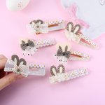 Gepersonaliseerde schattige paashaas oren wit glanzende haarclip met naam dagelijkse vakantie accessoire Pasen verjaardagscadeau voor kleine meisjes kinderen