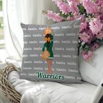 Personalized Cartoon Cheerleading Girl's Back Soft Throw Pillow Cover with Name and Team Name Home Decor Senior Night Team Gift for Cheerleaders