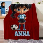 Coperta personalizzata con nome e numero in stile calcio regalo ideale per compleanni per ragazzi ragazze o amanti del calcio