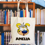 Personalised Cartoon Marsupilami Reusable Canvas Bag with Name Shopping Use Mother's Day Birthday Gift for Women | Callie × Marsupilami®