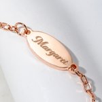 Braccialetto personalizzato in argento sterling con nome inciso Fiore di nascita Baby Shower Regalo di compleanno per neonati e bambini