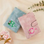 Personalised Cartoon Graduate Character Tri-Fold PU Leather Wristlet Wallet with Initial and Name Travel Accessories Graduation Gift for Women