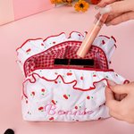 Personalised Flower Embroidery Name Makeup Bag Birthday Wedding Gift for Bridesmaids Friends