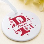 Personalised Christmas Theme Initial Ceramic Christmas Ornament with Name Christmas Decor Gift for Family Friends