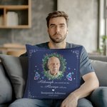 Personalized Holly Photo Cardinal Butterfly Design Soft Throw Pillow Cover with Name and Year Home Decor Memorial Gift for Family