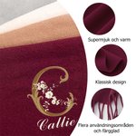 Personlig vintage varm fransig halsduk med blommigt bokstavsdesign anpassad med namn vinteraccessoar jubileum eller födelsedagspresent för kvinnor