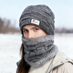 Henkilökohtainen Syntymä Kukka Neulottu Slouchy Beanie Hattu ja kaulanlämmitin Set nimi Outdoor Activity Accessory Syntymäpäivä Joululahja miehille Naisille
