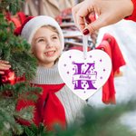 Personalised Christmas Theme Initial Ceramic Christmas Ornament with Name Christmas Decor Gift for Family Friends